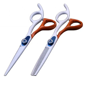 Tijeras de corte de pelo profesional de alta calidad, herramientas de corte de peluquero blanco y naranja, tijeras para peluquero - Product Image 2