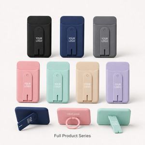 Portefeuille de téléphone en silicone avec logo personnalisé, support intégré, porte-cartes adhésif pour téléphone portable, portefeuille adhésif pour smartphones - Product Image 6