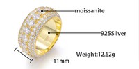 Aniva-A Personal Touch RN2690 Bague Hip Hop en Argent Sterling 925 avec Moissanite VVS, Bijou de Luxe Bling Glacé, Certification IGI, Sertissage à griffes