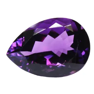 Venda quente Natural Ametista Roxa Gemstone Em Forma De Pera No Atacado Facetada Cut Free Size Loose Birthstone Para Fazer Jóias