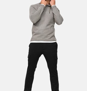 Sudadera con capucha de algodón sólido de lana de peso pesado con estampado de soplo de invierno de alta calidad para hombre - Product Image 1