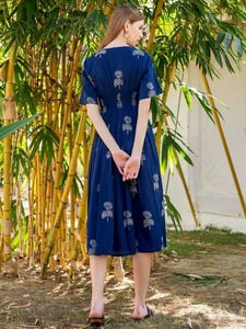 Main indienne bloc coton robe courte personnalisé mariée mariage lune de miel robe cadeau été porter imprimé floral robe cadeau pour elle - Product Image 3