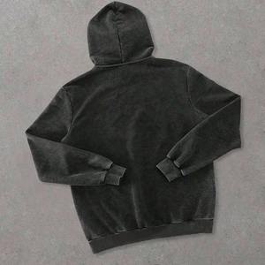 Sudadera con capucha pesada personalizada OEM con cremallera, estilo fitness, lavado ácido, unisex, de invierno, con hombros caídos, de algodón - Product Image 3