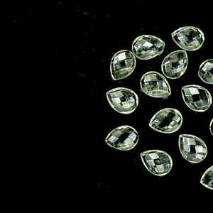 Cuentas de Amatista Verde en Forma de Pera, Facetadas, Briolette, 9x12 mm, Pares Combinados - Product Image 4