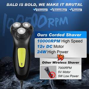 Afeitadora Eléctrica Profesional para Hombres, Motor Potente, Afeitadora Eléctrica con Cable, Recortadora de Pelo Retráctil para Uso Facial, Lavable - Product Image 5