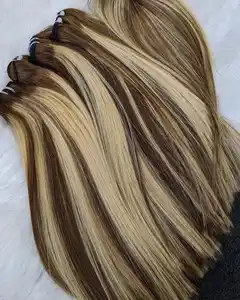 Cabello teñido Cliente de Nigeria Ombre, naranja, verde Precio al por mayor Extensión de cabello humano de Vietnam 8-32 pulgadas