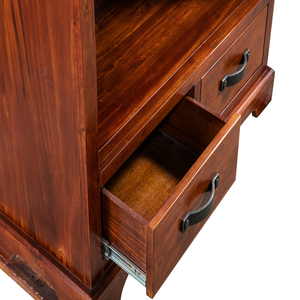 Bibliothèque contemporaine en bois massif de la marque YARRAR avec 2 tiroirs pour le bureau à domicile et le salon - Product Image 3