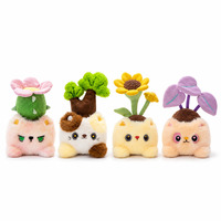 Boneka Tanaman Mini Custom 10cm, Boneka Bunga Pot Lucu, OEM ODM Logo, Hadiah untuk Grosir