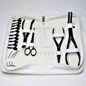 Pro in Tape Press Hair Extension <b>Pliers</b> <b>C</b> Shape Needles Hair Styling <b>Clips</b> Small Hair Cutting Scissor in Black Matte Color - Product Image 4