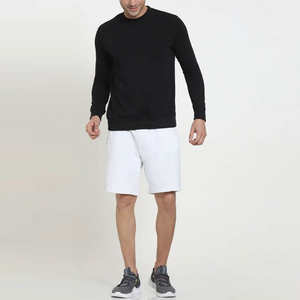 Sweat-shirt à col rond en molleton français doublé respirant, style streetwear, uni, automne, épaules tombantes, logo personnalisé pour homme, anti-froissement - Product Image 6