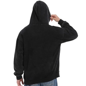 Vintage <b>Black</b> <b>Zip</b> Up <b>Hoodies</b> for Men <b>Women</b> Acid Washed Cotton Hooded Sweatshirts with Pockets Spring Fall Casual Oversized Tops - Product Image 5