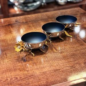 Bol de service pour noix en acier inoxydable, design Moyen-Orient, moderne, luxueux, poli, écologique, certifié CE, logo personnalisé, pour les fêtes - Product Image 1