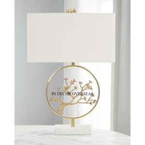 Elegant Look High Grade Gold Plated Top Quality Metal Unique Floral Designer Home Decor Luxury Table And Floor Lamp From India - Product Image 1