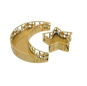 Assiette de service décorative en métal pour les fêtes de l'Aïd et la décoration intérieure Hôtel et restauration Cadeau islamique de qualité supérieure pour les célébrations de l'Aïd - Product Image 6