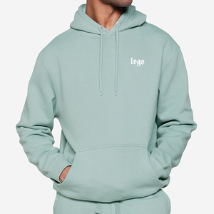 Sweat à capuche personnalisé pour homme avec logo graphique, cordon de serrage, manches longues, poche kangourou, coton et polyester - Product Image 1
