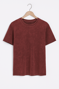 Camiseta de gran tamaño Vintage para hombre con efecto de lavado ácido de algodón, ropa de calle holgada, camiseta teñida, lavada, fabricante personalizado OEM - Product Image 3