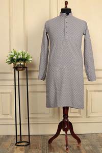 Stock en estilo cachemir hermoso color brillante M a 3XL tamaño diseño tradicional tela suave Kurta y conjunto de fondo a precio asequible - Product Image 3