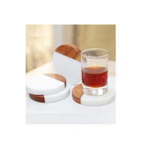 Conjunto de posavasos de madera de mármol blanco de tendencia Creative Classic Home Bar Drink Tea Mat/Pad de India Bar Trending Stone Material - Product Image 1