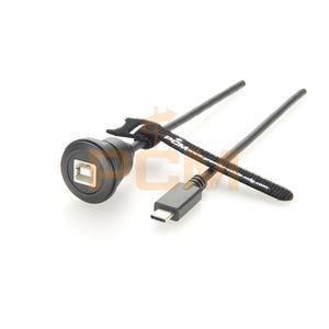 Cable de Extensión USB 2.0 B a USB 3.1 Tipo-C, Montaje Redondo Empotrado en Panel, Macho-Hembra, <span class=keywords><strong>para</strong></span> Impresoras, <span class=keywords><strong>PC</strong></span>, Dispositivos - Product Image 2