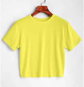 Camiseta Corta de Verano para Mujer, 220 g/m², Cuello Redondo, 100% Algodón, Suave, Transpirable, Lisa, Informal, Antiarrugas - Product Image 6