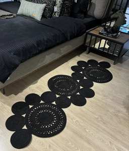 Artículo caliente 2025, venta al por mayor, posavasos de Material Natural personalizado, Vietnam, bohemio, hecho a mano, jacinto de agua redondo, manteles individuales de decoración de mesa tejida - Product Image 2