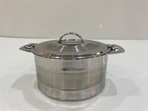 Decoración de mesa hecha de acero, suministros de alimentos, cazuela, acabado plateado, calentador de alimentos de grado 304, olla para servir con tapa - Product Image 4