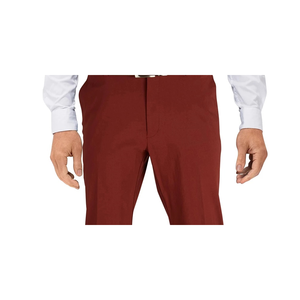 Pantaloni Eleganti da Uomo Tommy Hilfiger Modern Fit TH Flex Stretch Comfort Rossi Taglia 34X32 con Logo Personalizzabile in Tessuto Pettinato e Cintura - Product Image 2