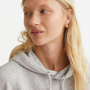 Sudadera larga informal con hombros caídos y cuello redondo de gran tamaño y bordado con logotipo personalizado para mujer - Product Image 2