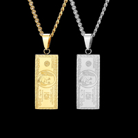 Pendentif en acier inoxydable or, billet riche d'un Million de Dollars Us, collier pour hommes, collier Hip Hop, signe Dollar