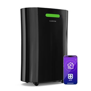 Deshumidificador Doméstico de 12L por Día, Control por Aplicación WiFi, Secador de Aire Portátil con Compresor y Drenaje Continuo para Habitaciones de 15-18 m2, Negro - Product Image 1