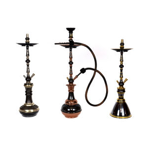 Cachimbas de latón macizo de tamaño mediano 65 cm decorativas egipcias de lujo laca de grabado a mano profunda de calidad superior lujo tradicional - Product Image 1