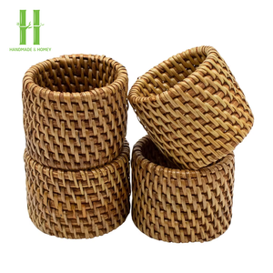 Rond de serviette en bambou best-seller tailles personnalisées variété de couleurs fait à la main bohème écologique durable décoration de table de mariage - Product Image 2