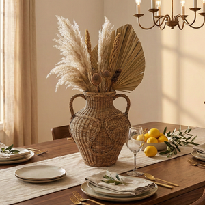 Jarrón de Mesa Minimalista ECONA de Bambú y Ratán Natural - Ecológico, Hecho a Mano, Duradero, Decorativo para Uso Diario - Product Image 2