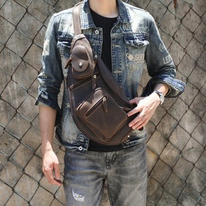 Top Grain Genuine Leather Chest <b>Bag</b> for <b>Men</b> High Quality Breast <b>Shoulder</b> Messenger Waist <b>Bag</b> for Cool Boy LCB-0094 - Product Image 2