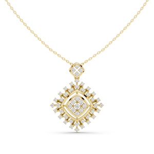 Colgante Étnico de Diamante Cultivado en Laboratorio con Corte Brillante, Chapado en Oro Amarillo de 18K, Fabricación Profesional, para Fiestas - Product Image 1