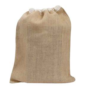 PKB13 Natural Burlap <b>Backpack</b> Large Jute <b>Drawstring</b> Bag for Daily Use Advertising Sports Fashion Travel Portable Carton Bag Gift - Product Image 4