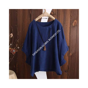 100% orientada a la exportación de moda gran oferta señoras de manga larga de algodón de punto sólido vestidos casuales mujeres Bangladesh antiarrugas - Product Image 4