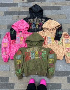 Sweat à capuche unisexe personnalisé OEM 100 % coton épais brodé avec fermeture éclair, style vintage délavé et vieilli - Product Image 1