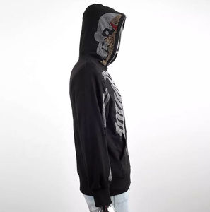 Sudadera con capucha de algodón y poliéster 100% para hombre, sudaderas con cremallera polar, detalle de diamantes de imitación, estilo de calle para fabricante de ropa de invierno - Product Image 2