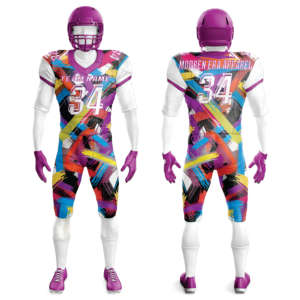 Ensemble de maillots de football américain personnalisés multicolores en polyester respirant à séchage rapide avec sublimation intégrale pour adultes, tailles plus grandes - Product Image 5
