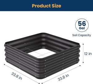 Nhà Máy Giá vuông Kim Loại Lớn lên giường vườn cho rau hoa trồng dài gốc trồng hộp công suất lớn OEM ODM - Product Image 2