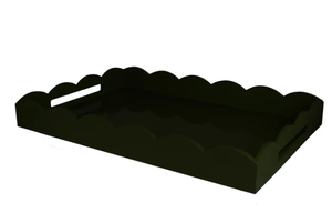 Bandeja Decorativa con Borde Festoneado y Asas, Moderna, Lacada, para Mesa de Centro o Otomana, Hecha en Vietnam - Product Image 4