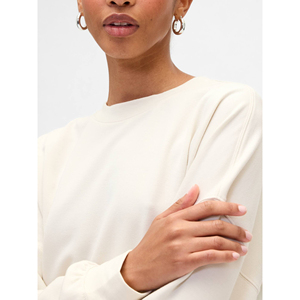 Suéter de algodón de lana de cuello redondo personalizado de alta calidad 100% algodón sudadera de mujer Vintage de cuello redondo de gran tamaño - Product Image 4