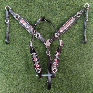 Motif floral peint en cuir de qualité supérieure torsadé à la main collier de poitrine rênes équipement pour chevaux accessoires pour chevaux - Product Image 4