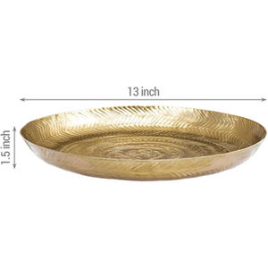 Round Gold Metal Serving <b>Tray</b> Elegant and Strong Design Perfect for Home Dining Table Kitchen and Gift Presentation - Product Image 3