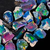 Lot de pierres brutes d'opale de feu naturelle éthiopienne, poids 5000 carats, opale noire sèche, haute qualité, certifiée par un tiers, bijoux