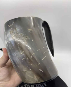 Cuerno para Beber Vikingo Tallado a Mano de Alta Calidad, Altamente Pulido, para Vino o Cerveza, Hecho de Cuerno Natural, Impermeable, ZEHRA - Product Image 2