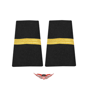 Épaulettes de pilote One Bar, dorées métallisées, pour étudiants pilotes, avec noir, pour utilisation en compagnie aérienne - Product Image 1