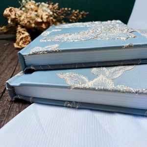 LABON Journal de rêve papillon fait main Journal bleu vintage Carnet de broderie romantique Cadeau littéraire pour écrivains <span class=keywords><strong>et</strong></span> rêveurs - Product Image 4