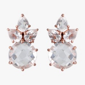 New Arrival Crystal Quartz Gemstone 925 Sterling Silver Round And Pear Shape Earrings - Product Image 1